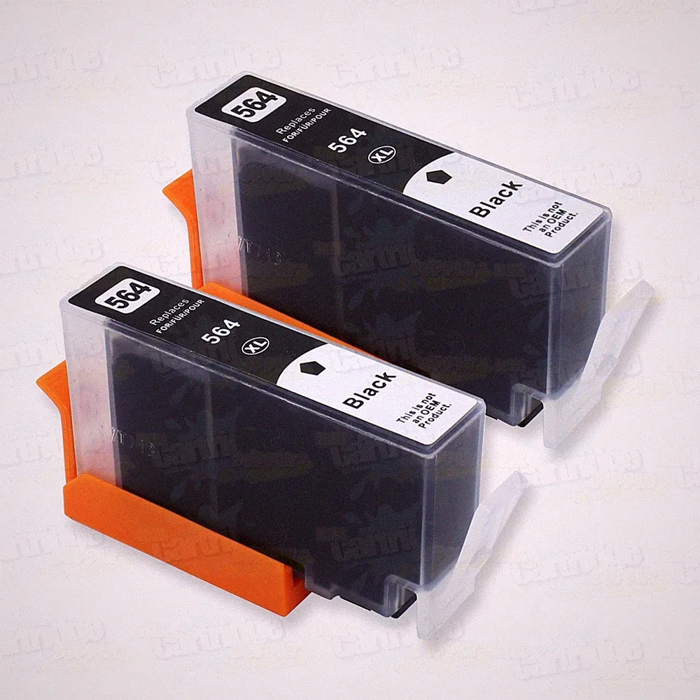 2PK New 564XL Large Black Ink for HP Photosmart 6510 6520 7510 7520 Printer