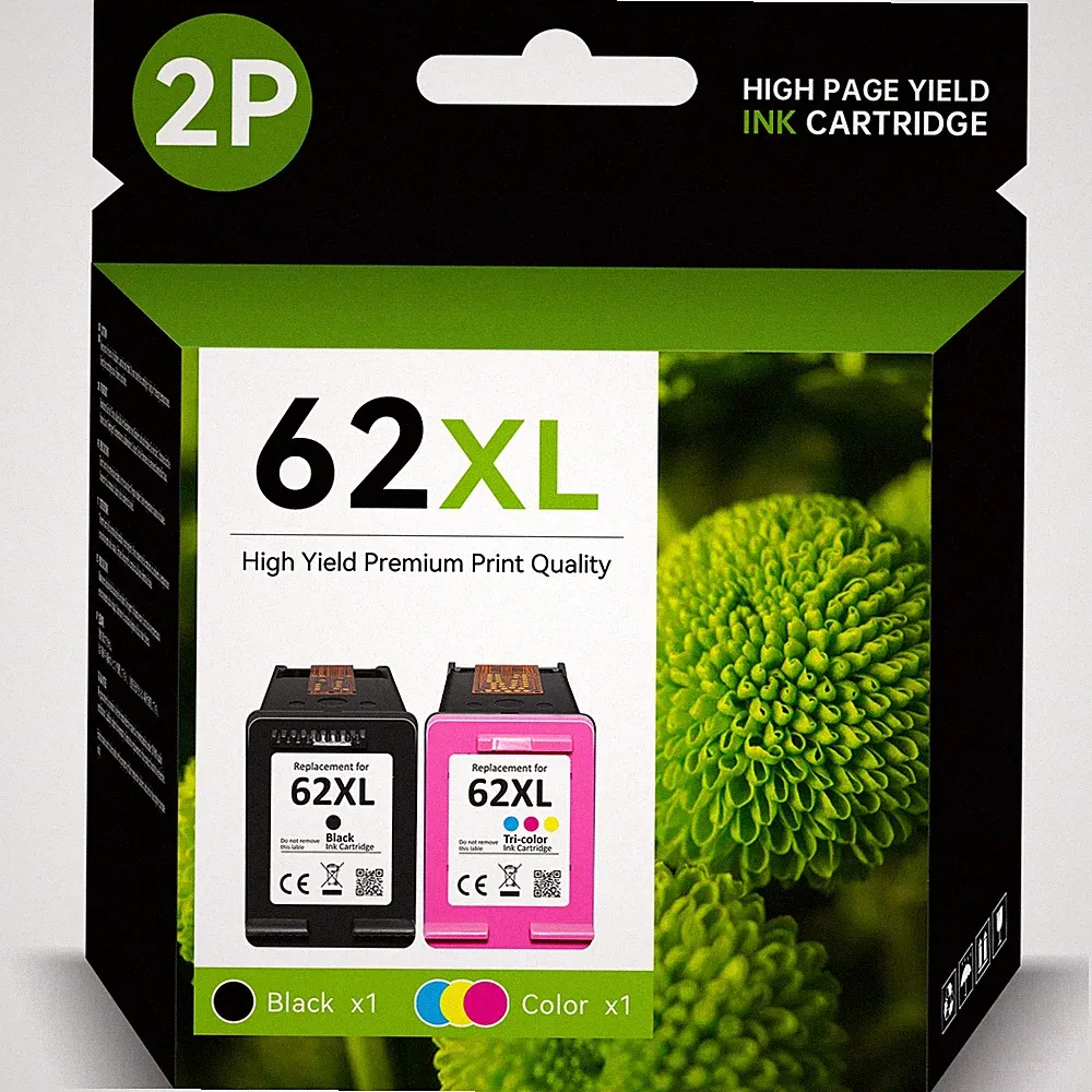62 XL XXL Ink Cartridge Black for HP 62XL Envy 7640 5660 5540 5740 7645 Printer