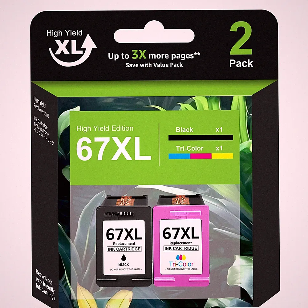 67XL Ink Cartridge for HP 67 Ink Envy 6000 6055e Deskjet 2700e 2755e 2800e 2855e
