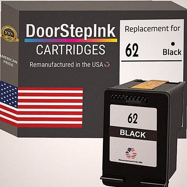 DoorStepInk Compatible Ink Cartridges for HP 62 Black-USA