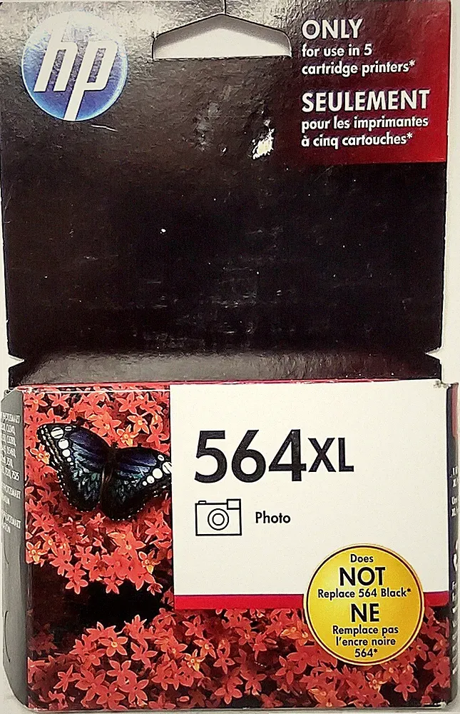 Genuine HP 564XL Black Photo Ink Cartridge Expires May 2018 Sealed in Box