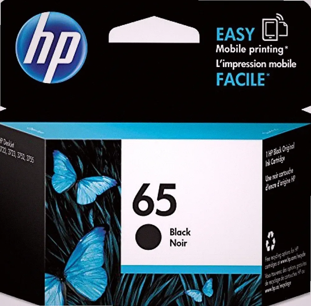 Genuine - HP 65 - N9K02AN - Black Noir Ink Cartridge - NEW - June 2027