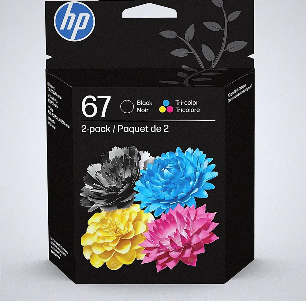 HP 67 Black/Tri-Color Ink Cartridges (2-Pack)