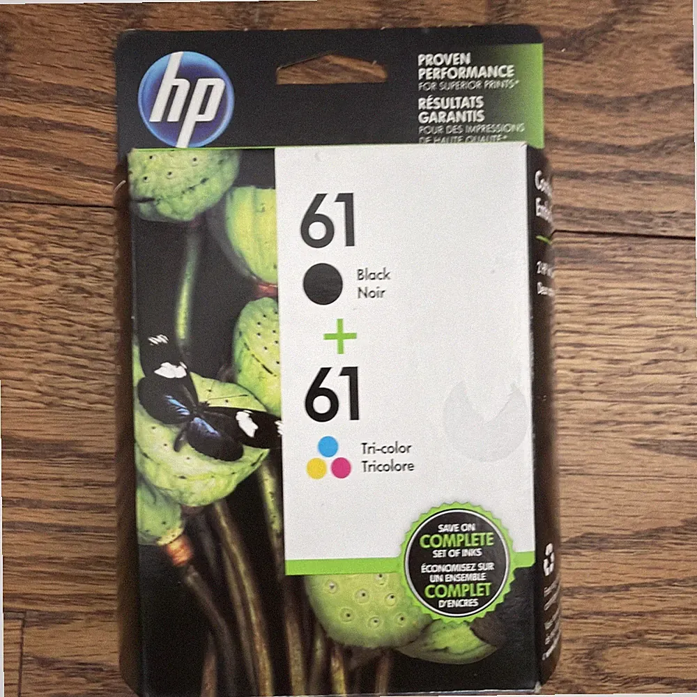 HP Combo-Pack 61 Black + 61 Tri-Color Printer Ink Cartridges 4/2017 New Box