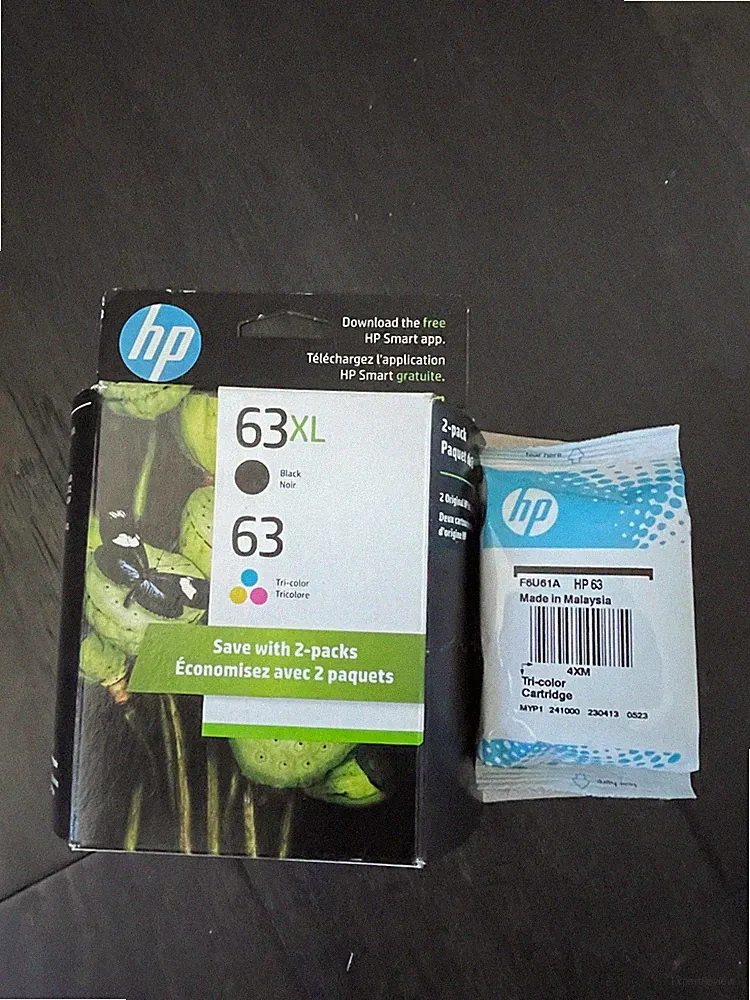 HP original printer ink 63XL - Tri-color cartridge F6U61A (BLACK NOT INCLUDED)