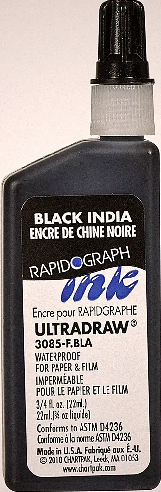 Koh-I-Noor Ultradraw Pigment-Based Ink, 0.75 Ounce Bottle, 0.7 fl oz, Black