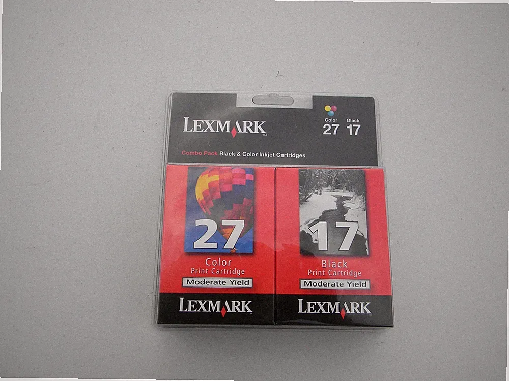 Lexmark 17 27 Black and Color Ink Printer Cartridges Combo Pack, Sealed