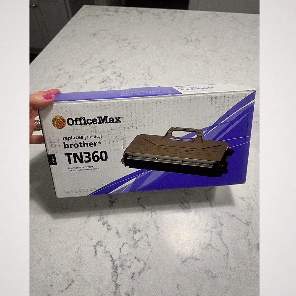 OfficeMax TN360 Black Laser Toner Cartridge Replaces Brother Printer Ink NIB