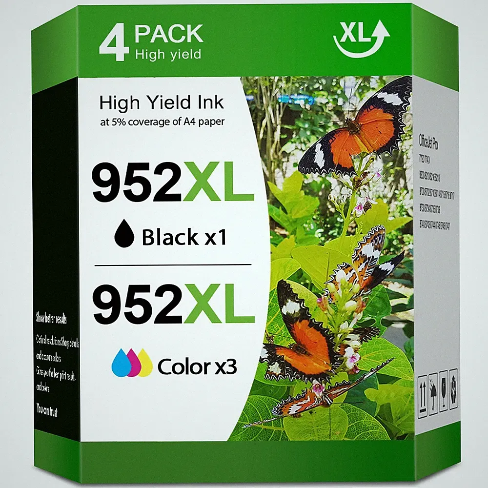 Printer Ink 952 XL 952XL Ink Combo Pack for HP OfficeJet Pro 8710 8715 7740 -4PK