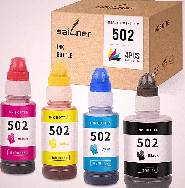 Refill Ink Bottles for Epson EcoTank 502 ET-4760 ET-2760 ET-2750 ET-3760 522